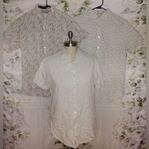 Set Of 3 Cotton Button Up Shirts